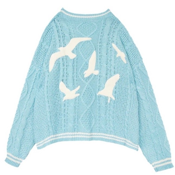Taylor Swift 1989 Taylor’s Version Blue Cable Knit Seagull Cardigan NEW Size M/L - Picture 6 of 13